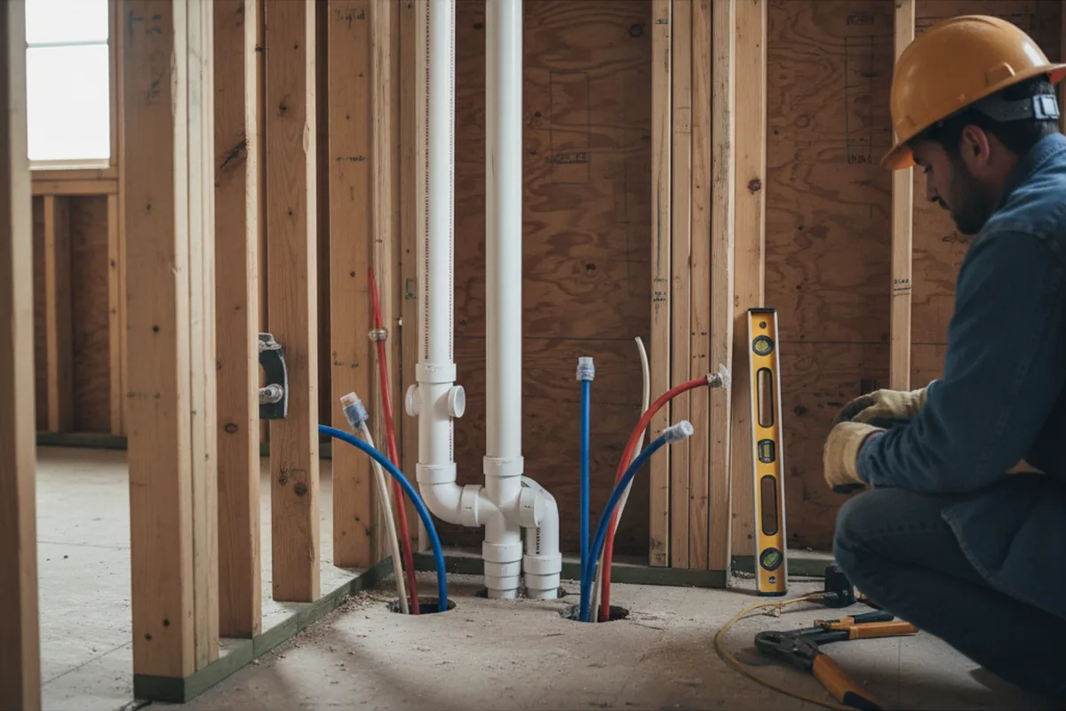 Drain and supply rough-in during Garbage Disposal Repair in Odessa